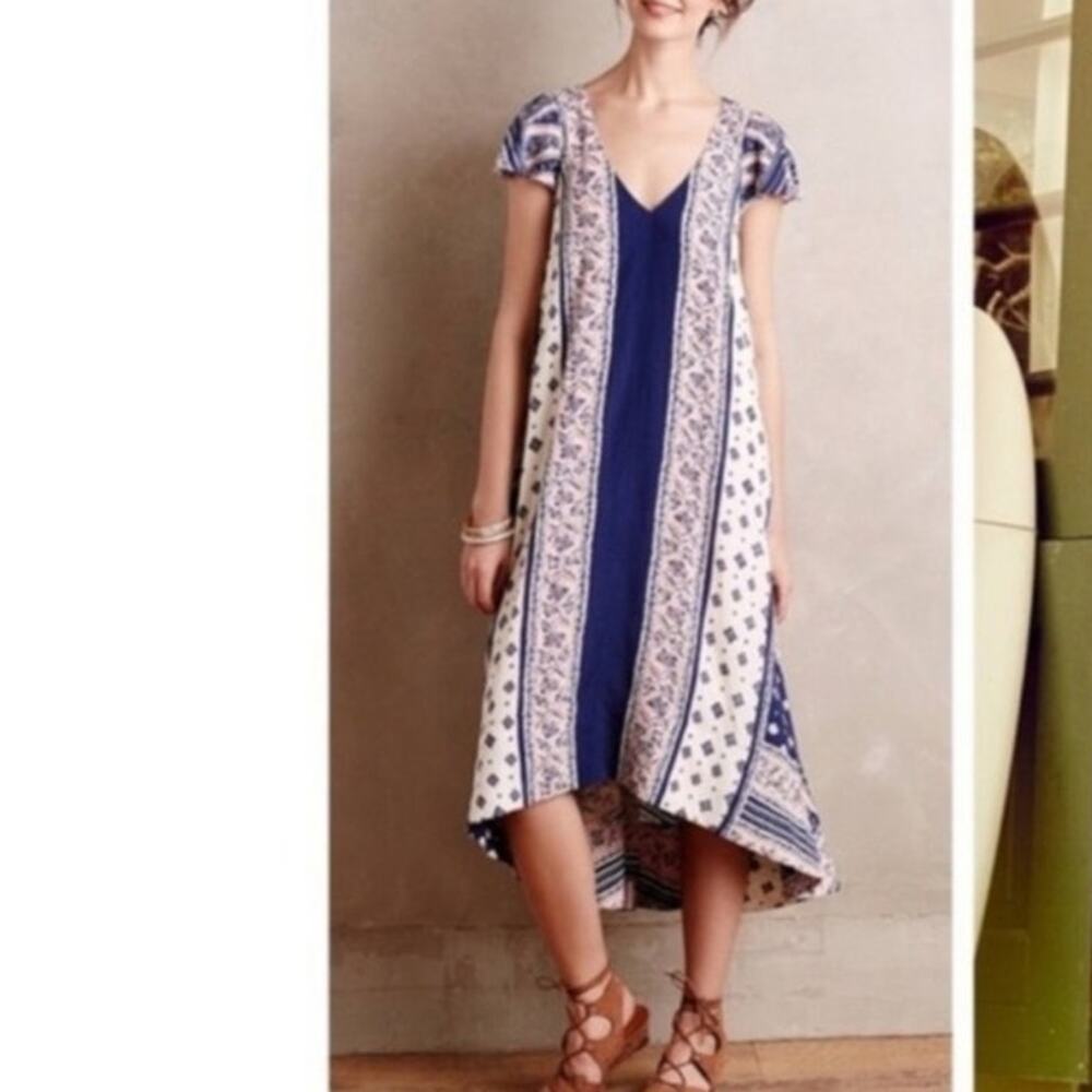 Anthropologie Maeve Summertide Swing Dress Boho Style Size Medium